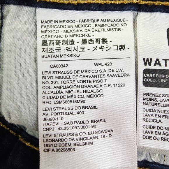 Levis Size 26X32 Womens 721 High Rise Skinny Blue Denim 5 Pocket Logo Tag Jeans - Picture 14 of 14